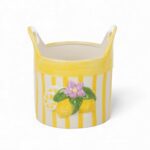 VASO CERAMICA LIMAO COR:BRANCO/AMARELO