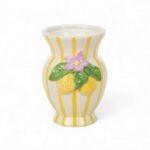 JARRA CERAMICA LIMAO COR:BRANCO/AMARELO