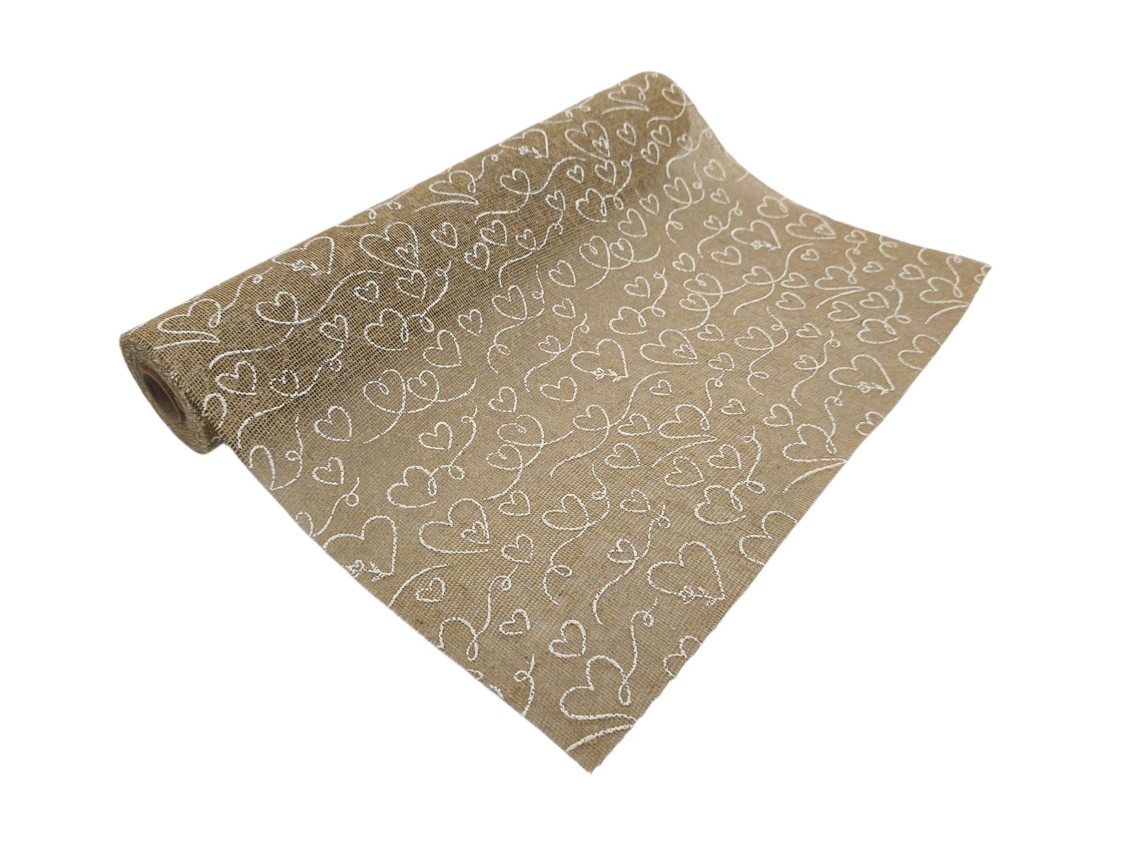 77.000507. ROLO JUTA NATURAL 51CMX5MTS C/CORAÇAO COR:NATURAL+BRANCO - Image 1