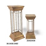 CONJ.2 COLUNAS QUAD. METAL COR:OURO