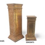 CONJ.2 COLUNAS QUAD. METAL COR:OURO