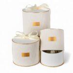 CONJ.3 CAIXAS C/LAÇO CETIM RED. COR: BRANCA