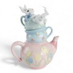 CHAVENA+BULE C/COELHO RESINA