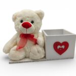 SUPORTE C/VASO 12X12 MADEIRA+URSO SORTIDOS