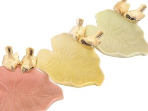 BANDEJA PORCELANA FOLHA+PASSAROS COR:SORTIDAS