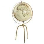 GLOBO TERRESTRE PVC+FERRO DOURADO