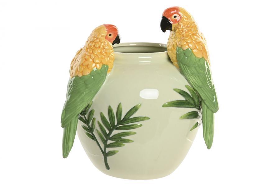 jr-222301. JARRA CERAMICA PAPAGAIO COR:VERDE - Image 1