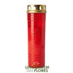 60LL NACIONAL VELA CULTO CERA BRANCA COR:VERMELHO