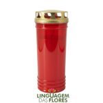 100/24 NACIONAL VELA CULTO CERA BRANCA COR:VERMELHO