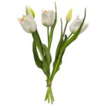 ARTIFICIAL- MOLHO TULIPA X5 TOQUE-REAL COR:BRANCO