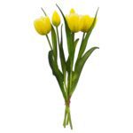 ARTIFICIAL- MOLHO C/5 TULIPA TOQUE-REAL COR:AMARELO