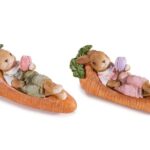 CENOURA+COELHO DEITADO RESINA