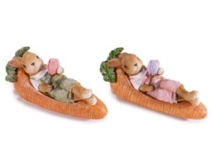 CENOURA+COELHO DEITADO RESINA