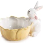 TAÇA CERAMICA C/COELHO COR:AMARELO