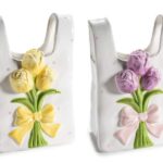 CESTA CERAMICA C/TULIPAS COR:SORTIDAS