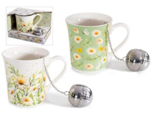 CANECA CERAMICA C/FILTRO DE CHA C/EMBALAGEM