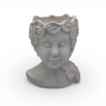 CERAMICA- BUSTO MENINA C/FURO COR:CINZA MATE