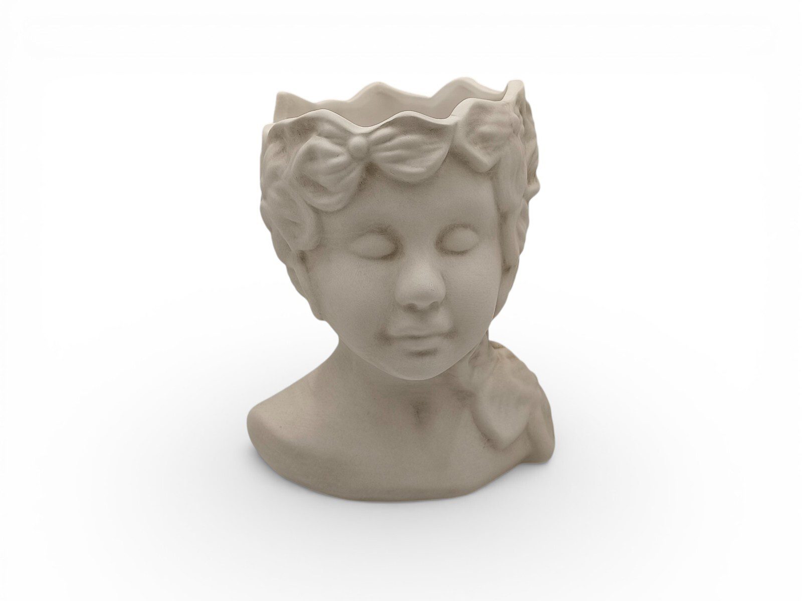 F61.000526.2. CERAMICA- BUSTO MENINA C/FURO COR:BEGE MATE - Image 1