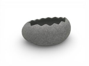 CERAMICA- OVO PINTAS DEITADO COR:CINZA AREADO