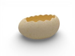 CERAMICA- OVO PINTAS DEITADO COR:BEGE AREADO