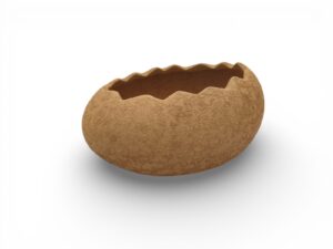 CERAMICA- OVO PINTAS DEITADO COR:CARAMELO AREADO