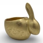 CERAMICA-VASO FIGURA COELHO COR:OURO