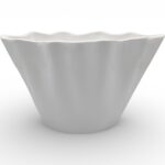 CERAMICA- JARDINEIRA FLOR COR:BRANCO VIDRO