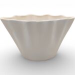 CERAMICA- JARDINEIRA FLOR COR:PEROLA VIDRO