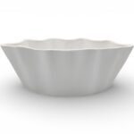 CERAMICA- JARDINEIRA FLOR COR:BRANCO VIDRO