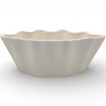 CERAMICA- JARDINEIRA FLOR COR:PEROLA VIDRO