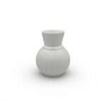 CERAMICA- JARRA RISCAS PEQ. COR:BRANCO