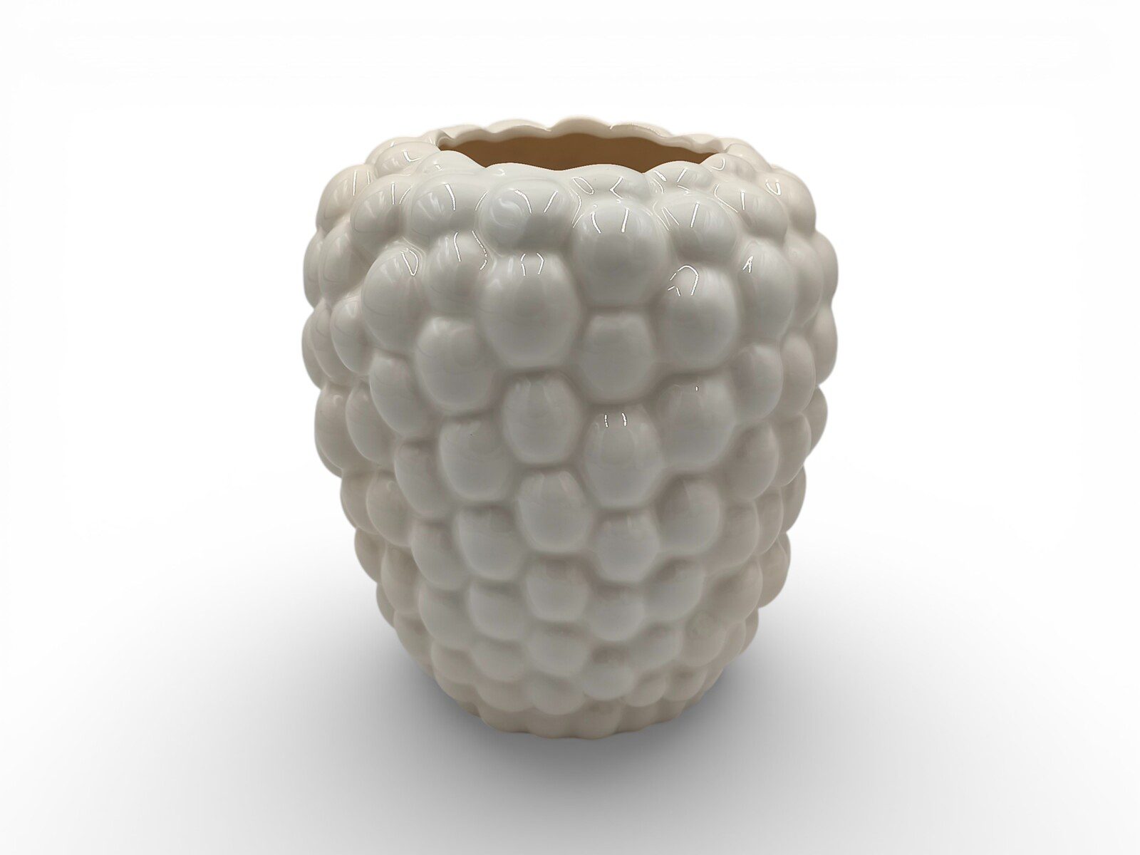 F61.000594.1 CERAMICA- JARRA GRD. UVAS COR:PEROLA VIDRO - Image 1