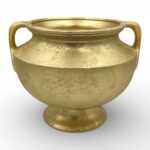 CERAMICA- TAÇA LARGA GRD. COR:OURO