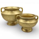 CERAMICA- TAÇA LARGA GRD. COR:OURO