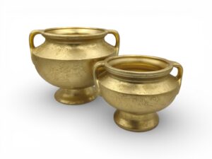CERAMICA- TAÇA LARGA GRD. COR:OURO