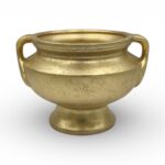 CERAMICA- TAÇA LARGA PEQ. COR:OURO