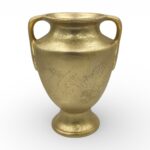 CERAMICA- TAÇA ALTA GRD. COR:OURO