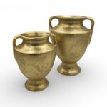 CERAMICA- TAÇA ALTA PEQ. COR:OURO