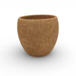 CERAMICA- VASO CARLINO COR:CARAMELO AREADO