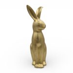 CERAMICA- COELHO EM PE COR:OURO