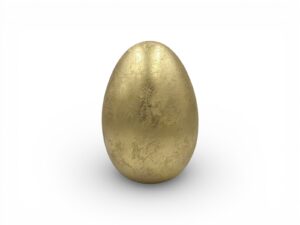 CERAMICA- OVO DECOR COR:OURO