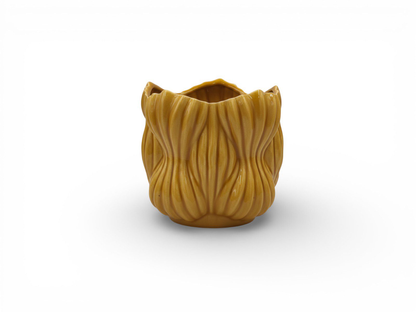 F61.000606.2. CERAMICA- VASO GOMOS PEQUENO COR:MEL VIDRO - Image 1