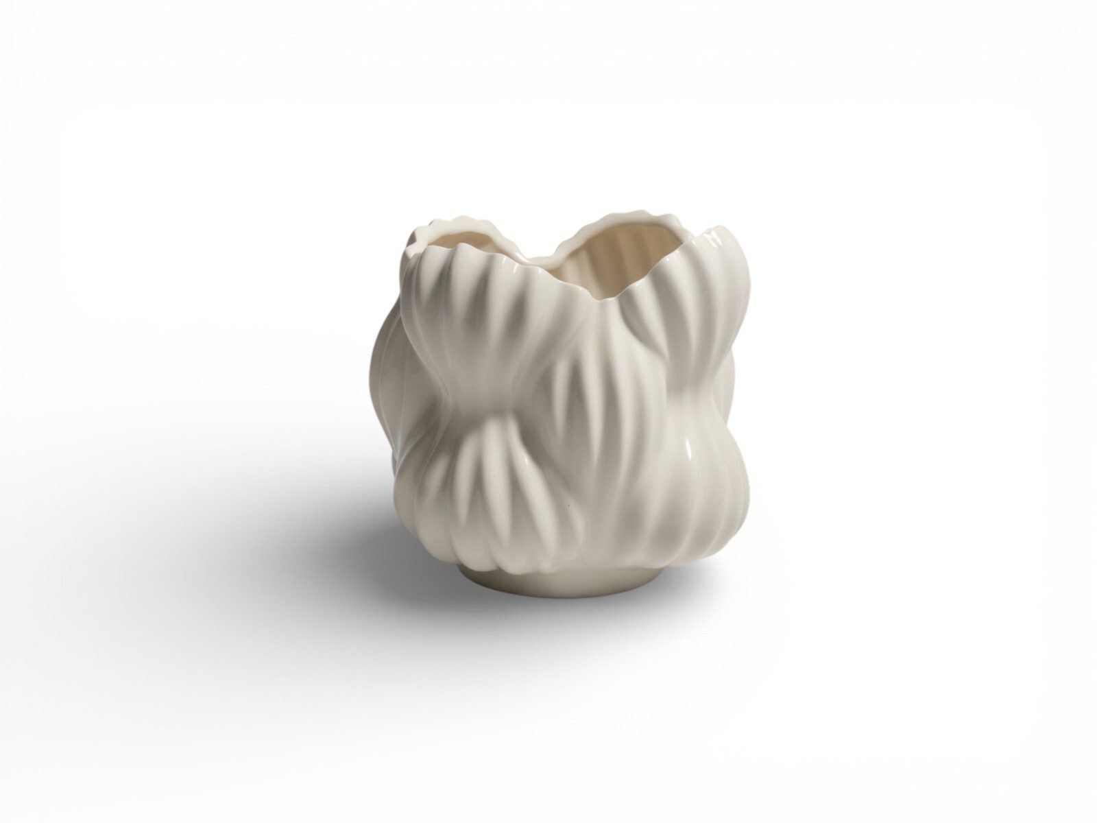 F61.000606.3 CERAMICA- VASO GOMOS PEQUENO COR:PEROLA VIDRO - Image 1