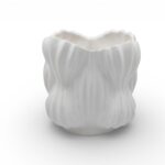 CERAMICA- VASO GOMOS MEDIO COR:BRANCO VIDRO