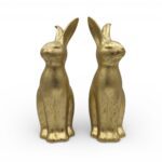 CERAMICA- COELHO EM PE COR:OURO