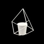 ESTRUTURA METALICA LOSANGOS C/VASO DIA.9.5X10ALT COR:BRANCO