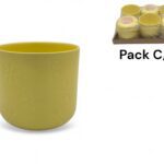 VASO DAISY CERAMICA COR:AMARELO
