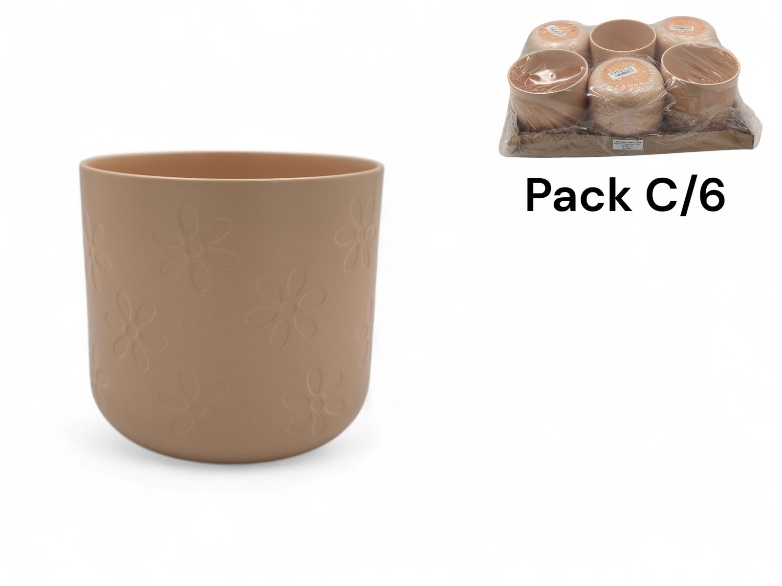 102.000077 VASO DAISY CERAMICA COR:PESSEGO - Image 1