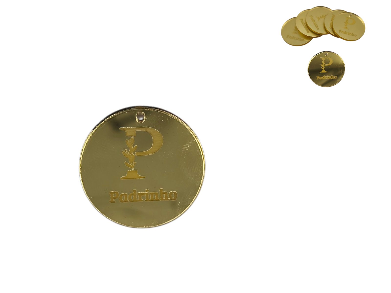 130.000001 MEDALHA ACRILICO 3.5CM PACK C/6UNID MADRINHA - Image 1