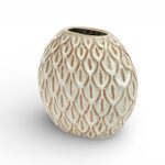 JARRA CERAMICA OVAL COR:BEGE